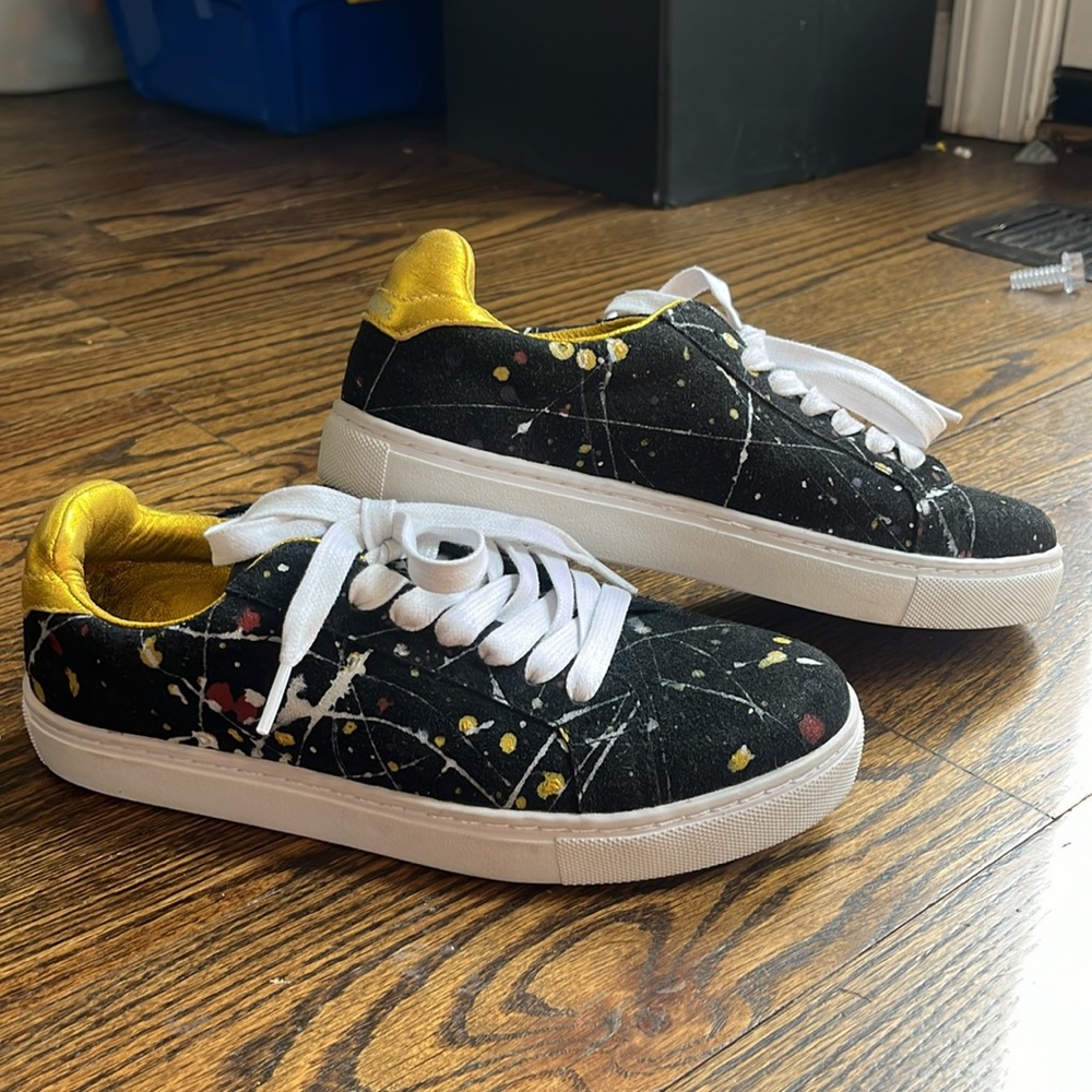 Zadig & Voltaire Splash Splatter Suede Sneakers Size 39